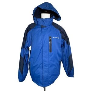 FREE COUNTRY Men's XLT Ski Snowboard Jacket Blue Black FCXtreme Removable Hood